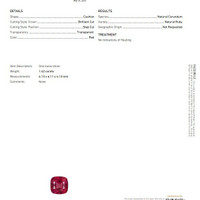 1.42 Ct. Ruby from Mozambique Scan Report