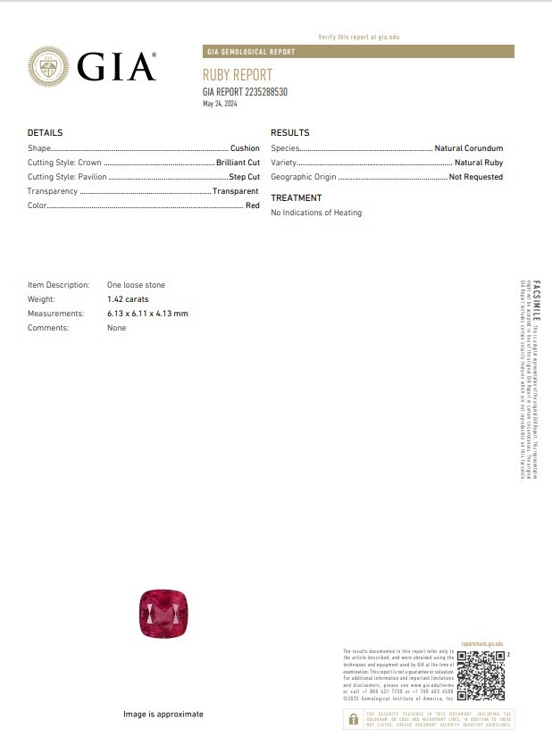 1.42 Ct. Ruby from Mozambique