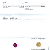 1.11 Ct. Ruby from Mozambique Scan Report