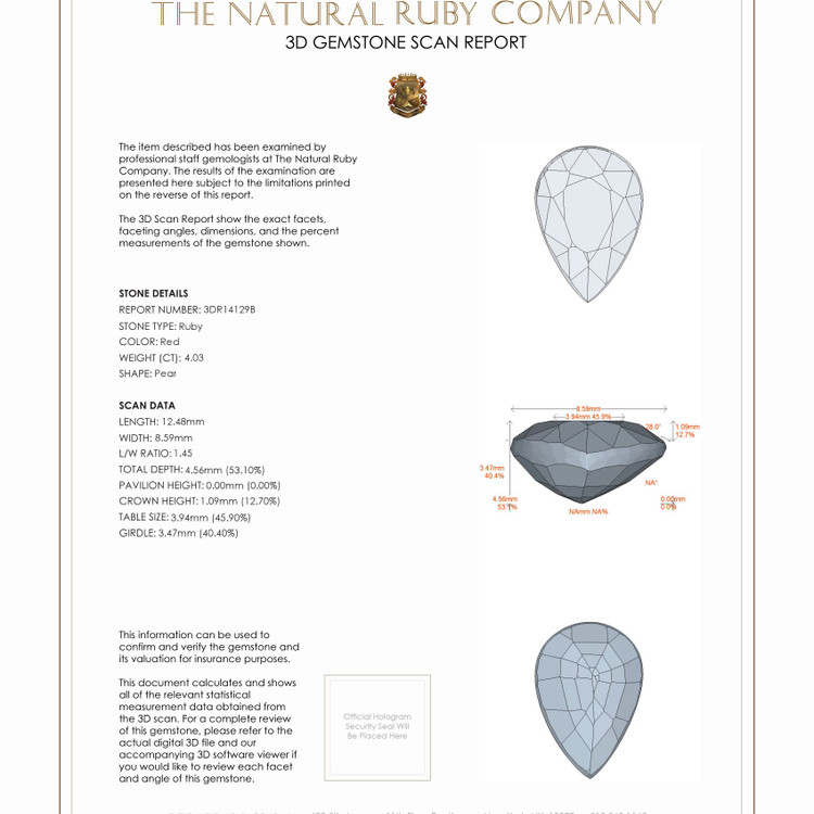 4.03 Ct. Ruby from Mozambique