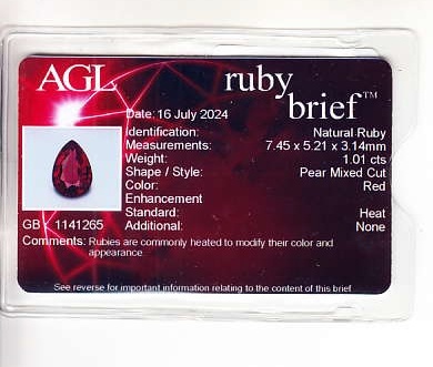 1.01 Ct. Ruby from Mozambique