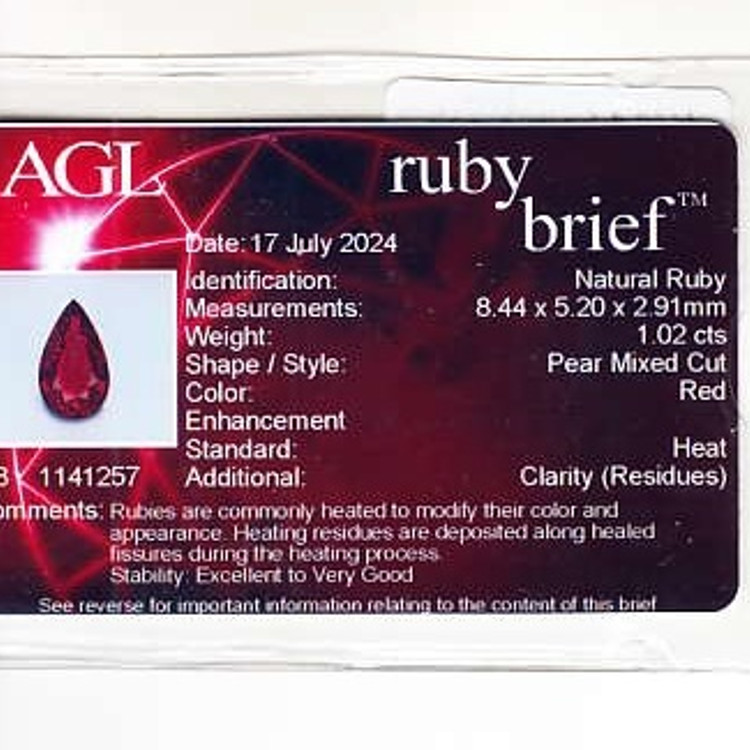 1.02 Ct. Ruby from Mozambique