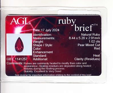 1.02 Ct. Ruby from Mozambique