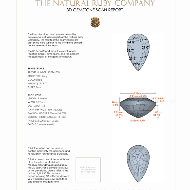 1.02 Ct. Ruby from Mozambique