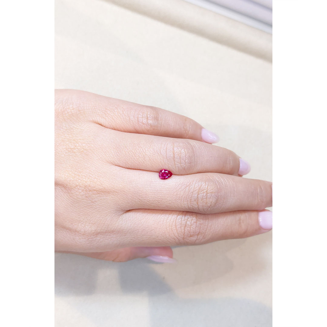 Loose Pinkish Red Ruby - Pear 0.58 Ct. - #R14145 | The Natural