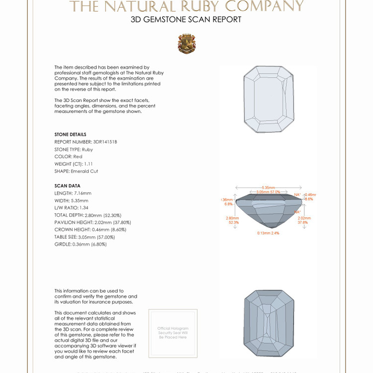 1.11 Ct. Ruby from Mozambique