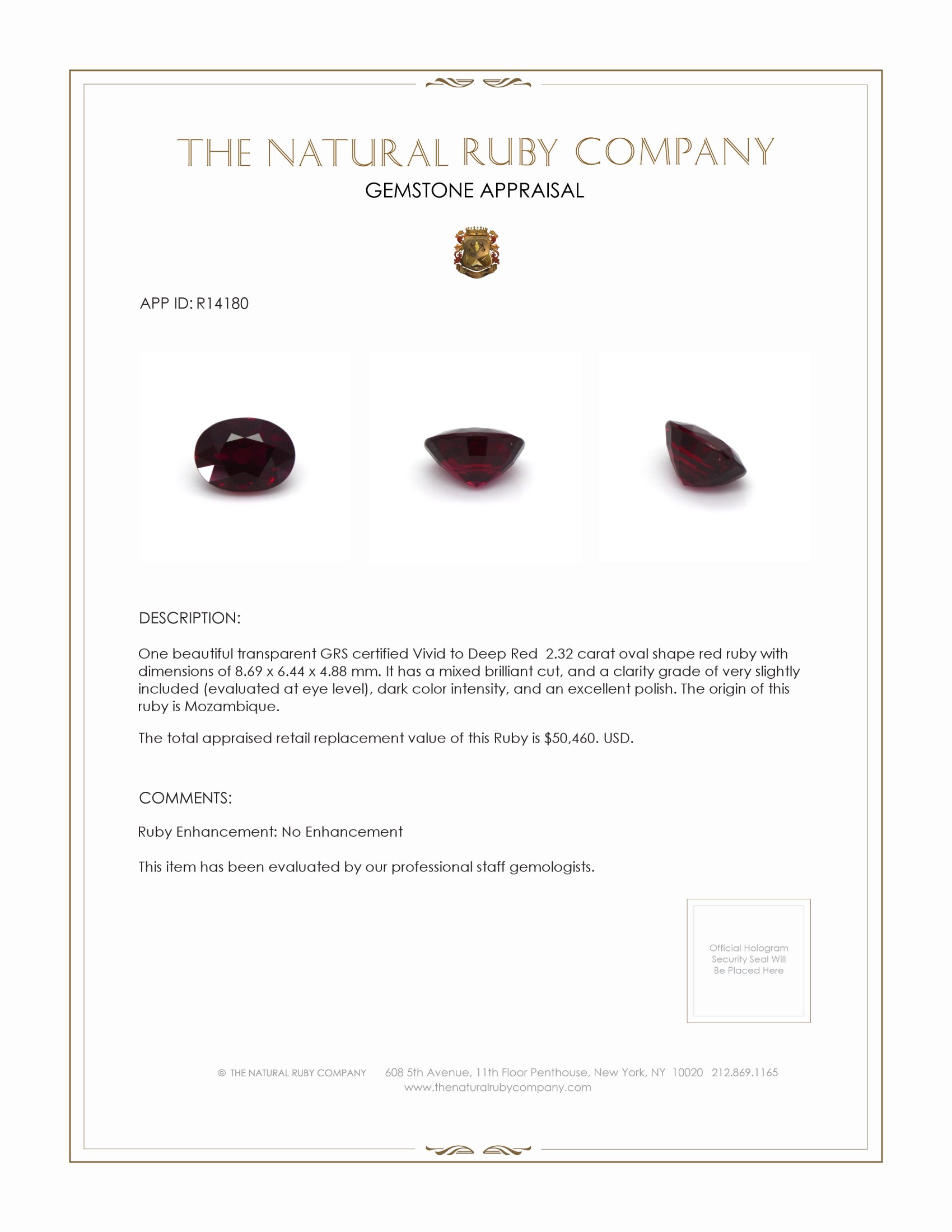 2.32 Ct. Ruby from Mozambique