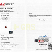 2.32 Ct. Ruby from Mozambique Scan Report