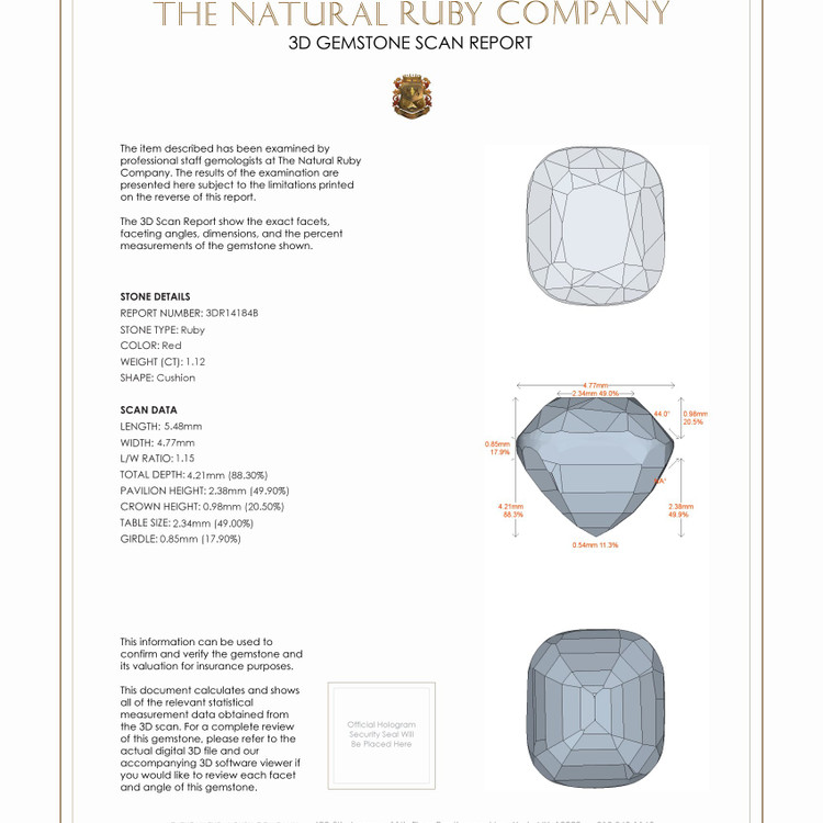 1.12 Ct. Ruby from Madagascar