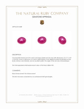 0.94 Ct. Star Ruby from Mozambique Appraisal