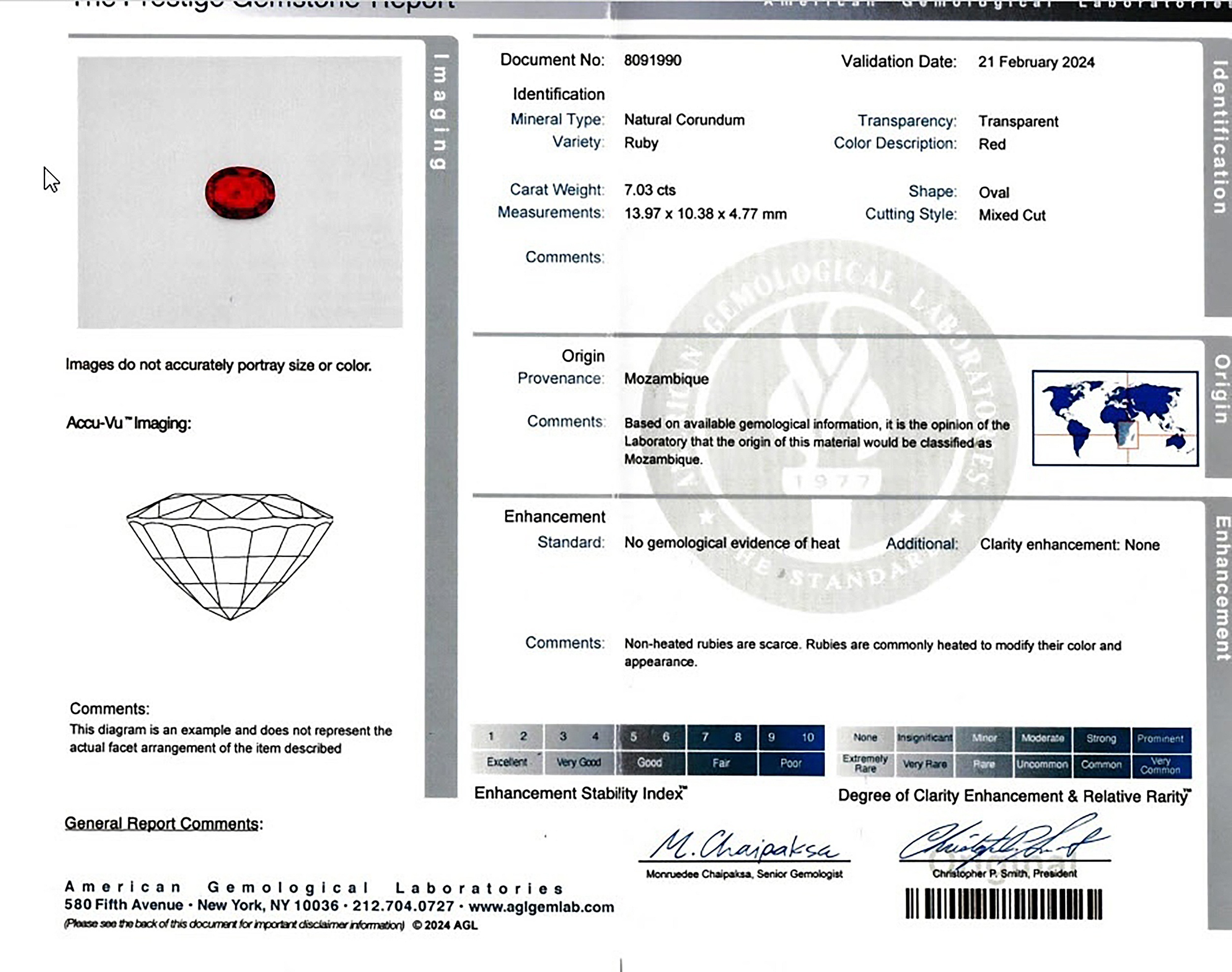 7.03 Ct. Ruby from Mozambique