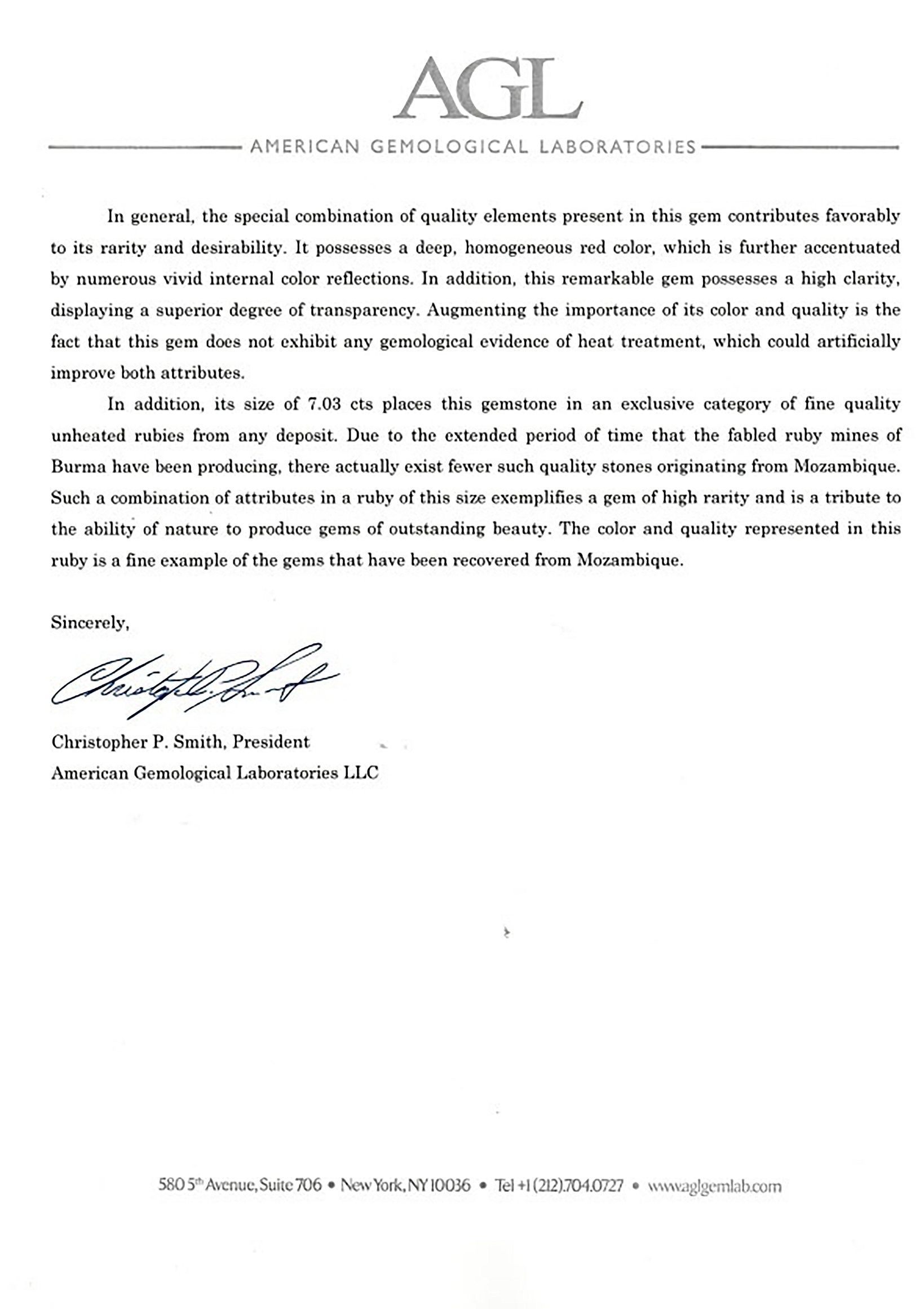 7.03 Ct. Ruby from Mozambique