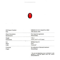 7.03 Ct. Ruby from Mozambique Scan Report