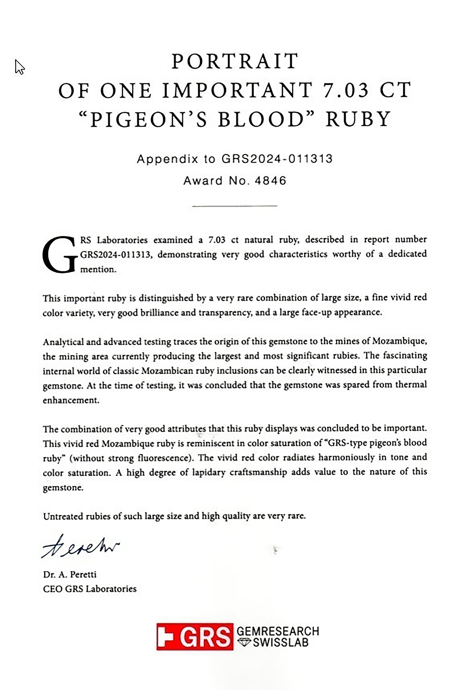 7.03 Ct. Ruby from Mozambique