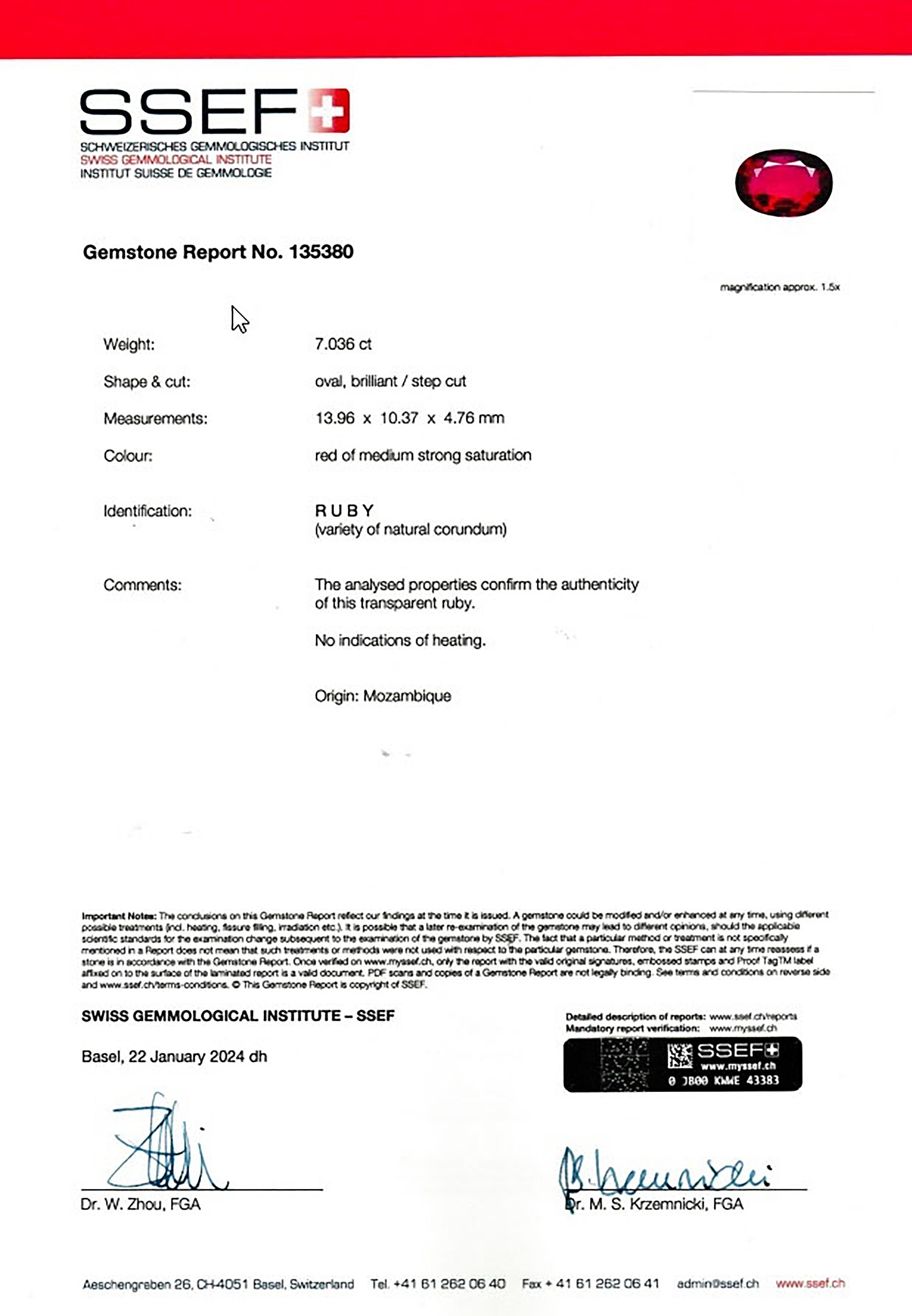 7.03 Ct. Ruby from Mozambique