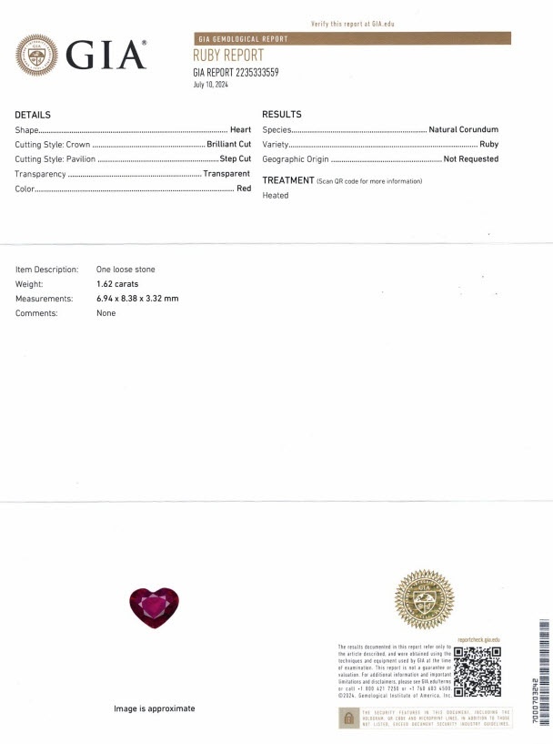 1.62 Ct. Ruby from Mozambique