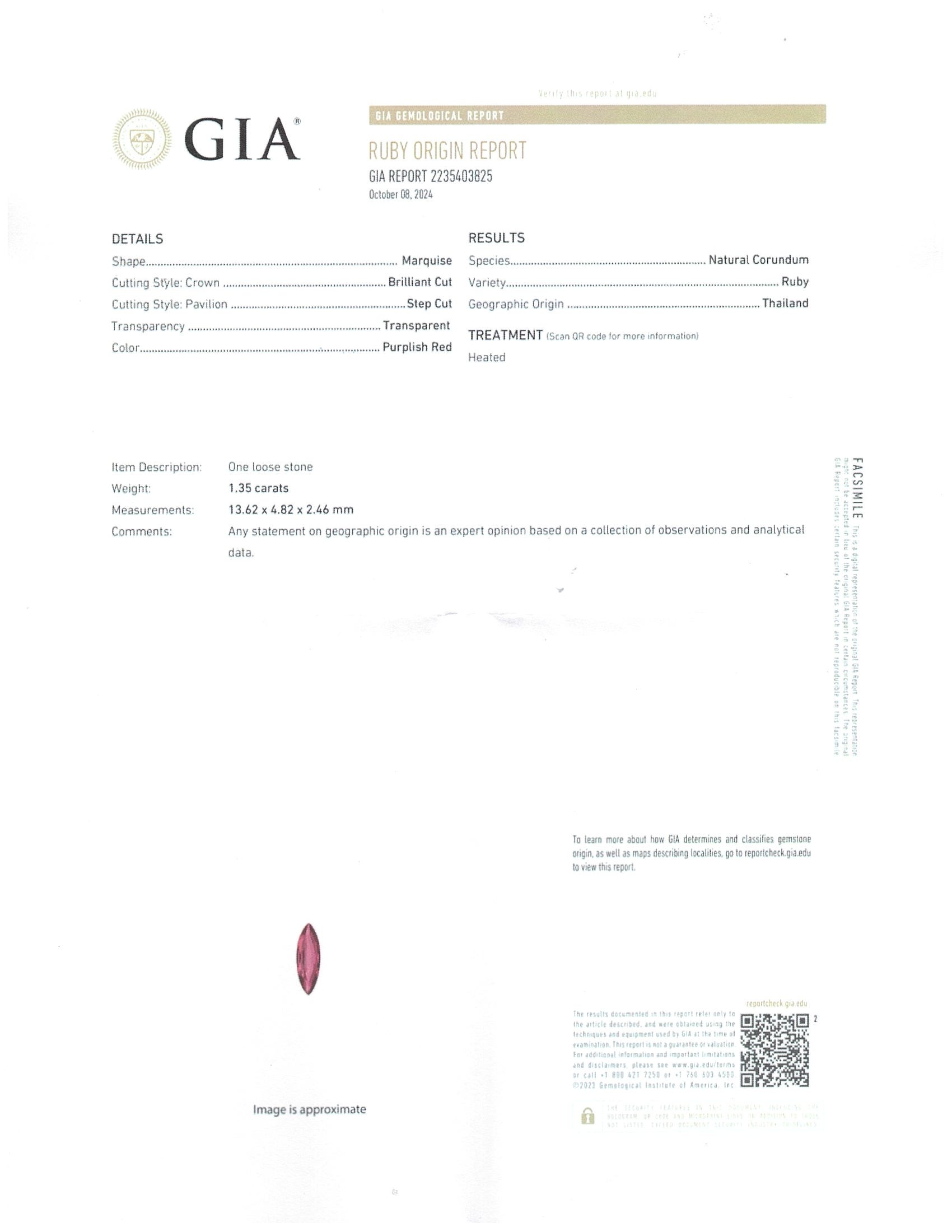 1.35 Ct. Ruby from Thailand