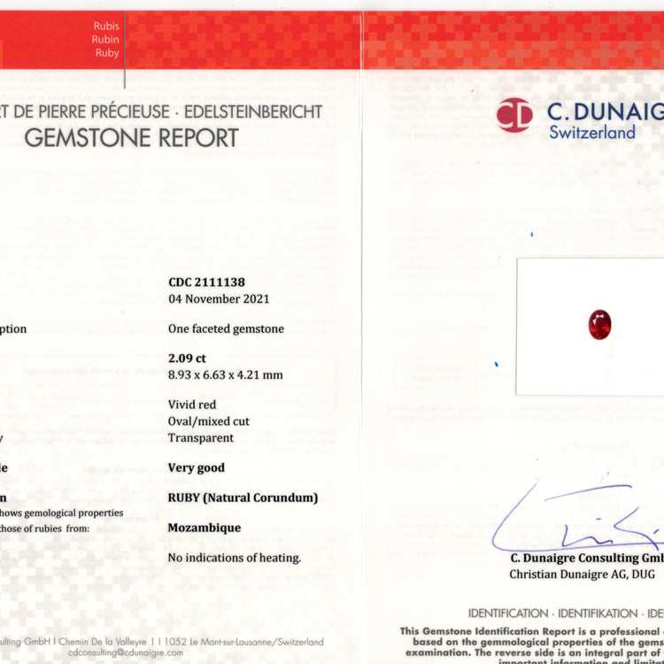 2.09 Ct. Ruby from Mozambique