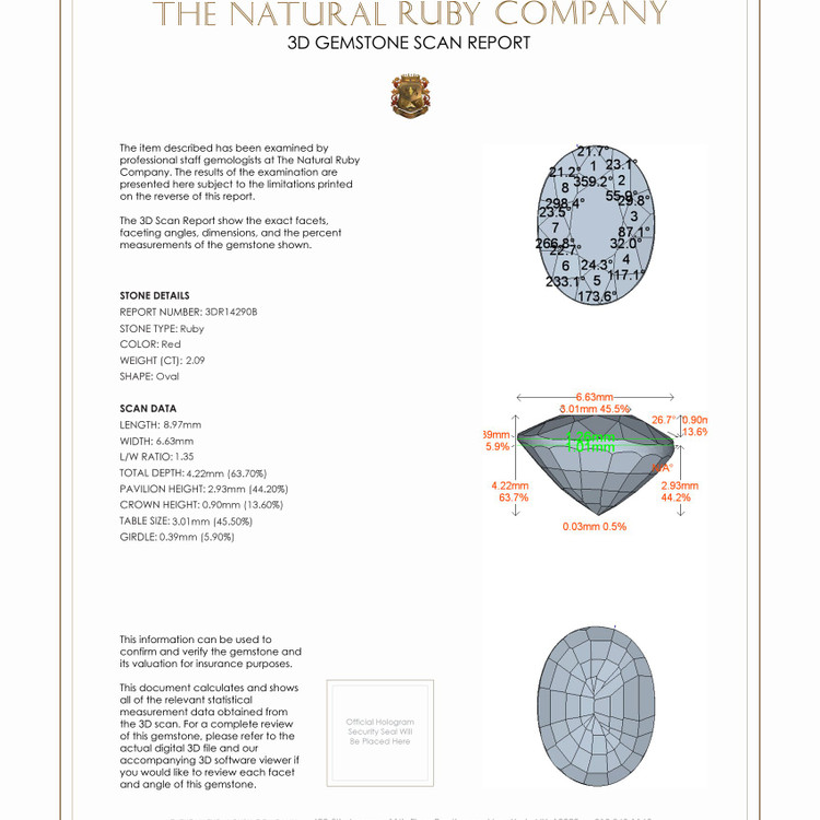 2.09 Ct. Ruby from Mozambique