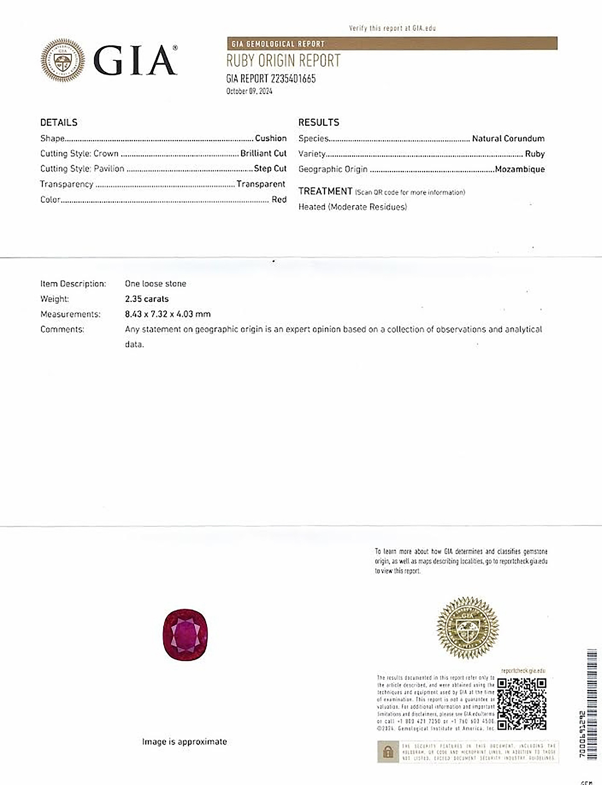 2.35 Ct. Ruby from Mozambique