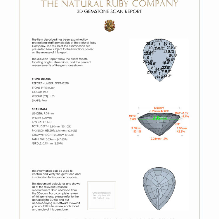 1.65 Ct. Ruby from Mozambique