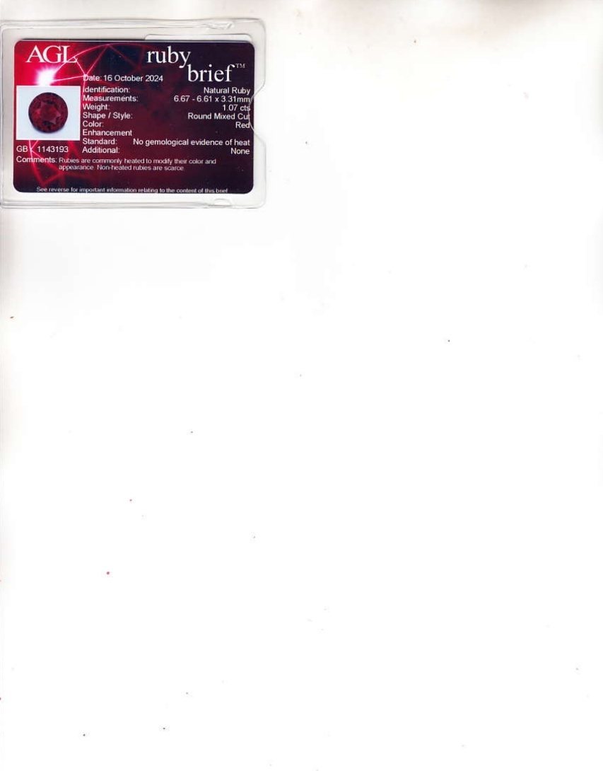 1.07 Ct. Ruby from Mozambique