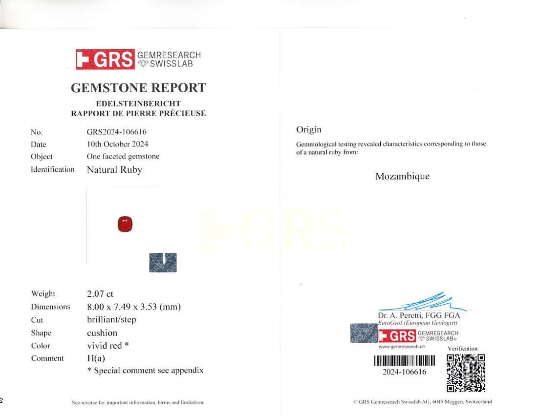 2.07 Ct. Ruby from Mozambique