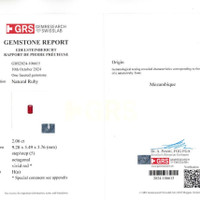 2.06 Ct. Ruby from Mozambique Scan Report
