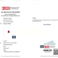 2.18 Ct. Ruby from Mozambique Scan Report