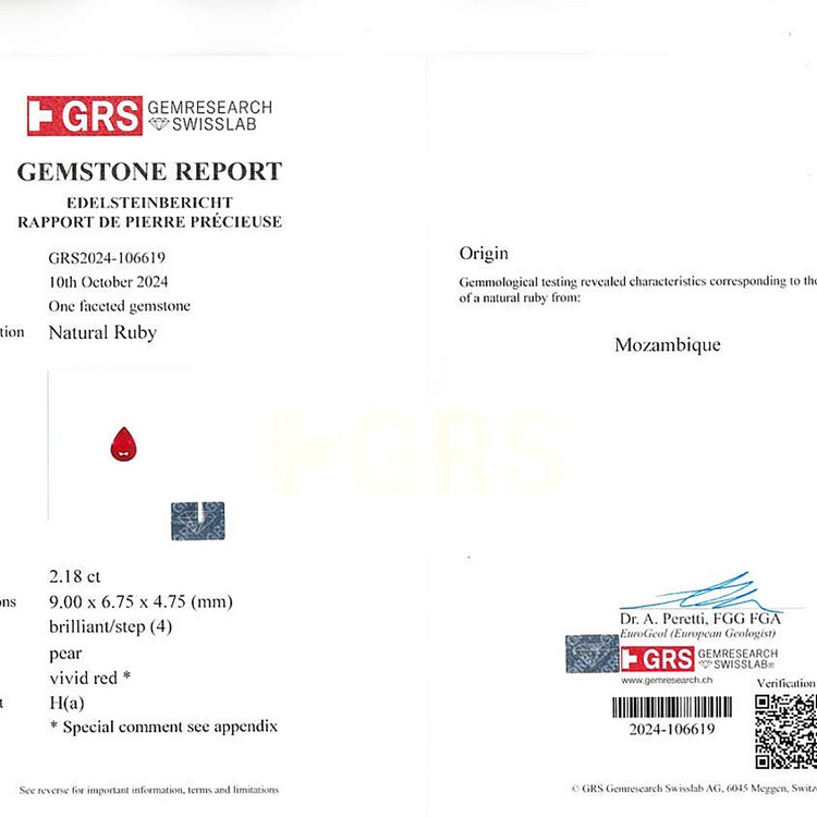 2.18 Ct. Ruby from Mozambique