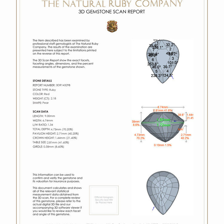 2.18 Ct. Ruby from Mozambique