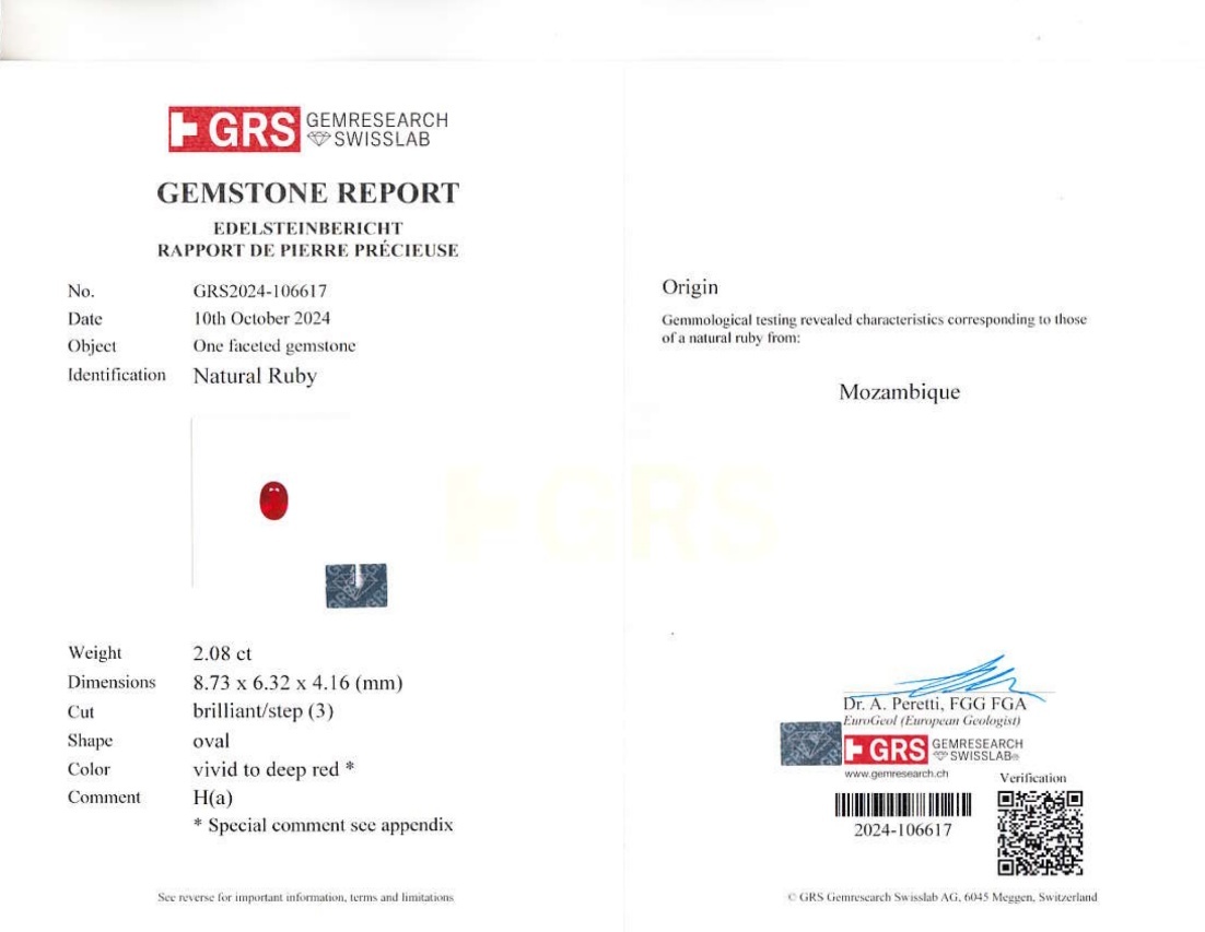 2.08 Ct. Ruby from Mozambique