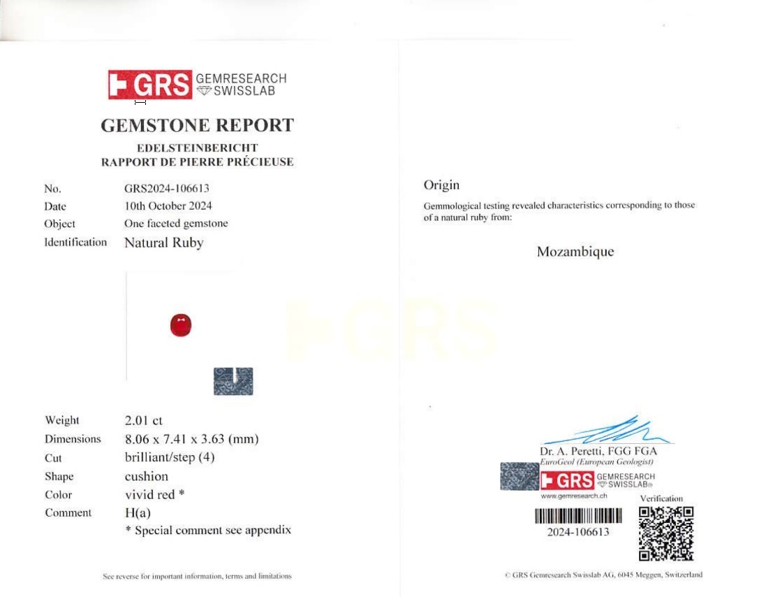 2.01 Ct. Ruby from Mozambique