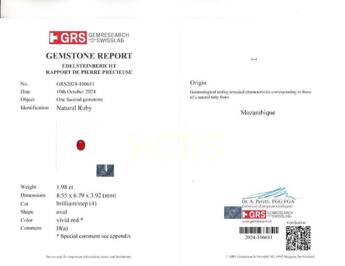 1.98 Ct. Ruby from Mozambique