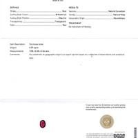 0.99 Ct. Ruby from Mozambique Scan Report