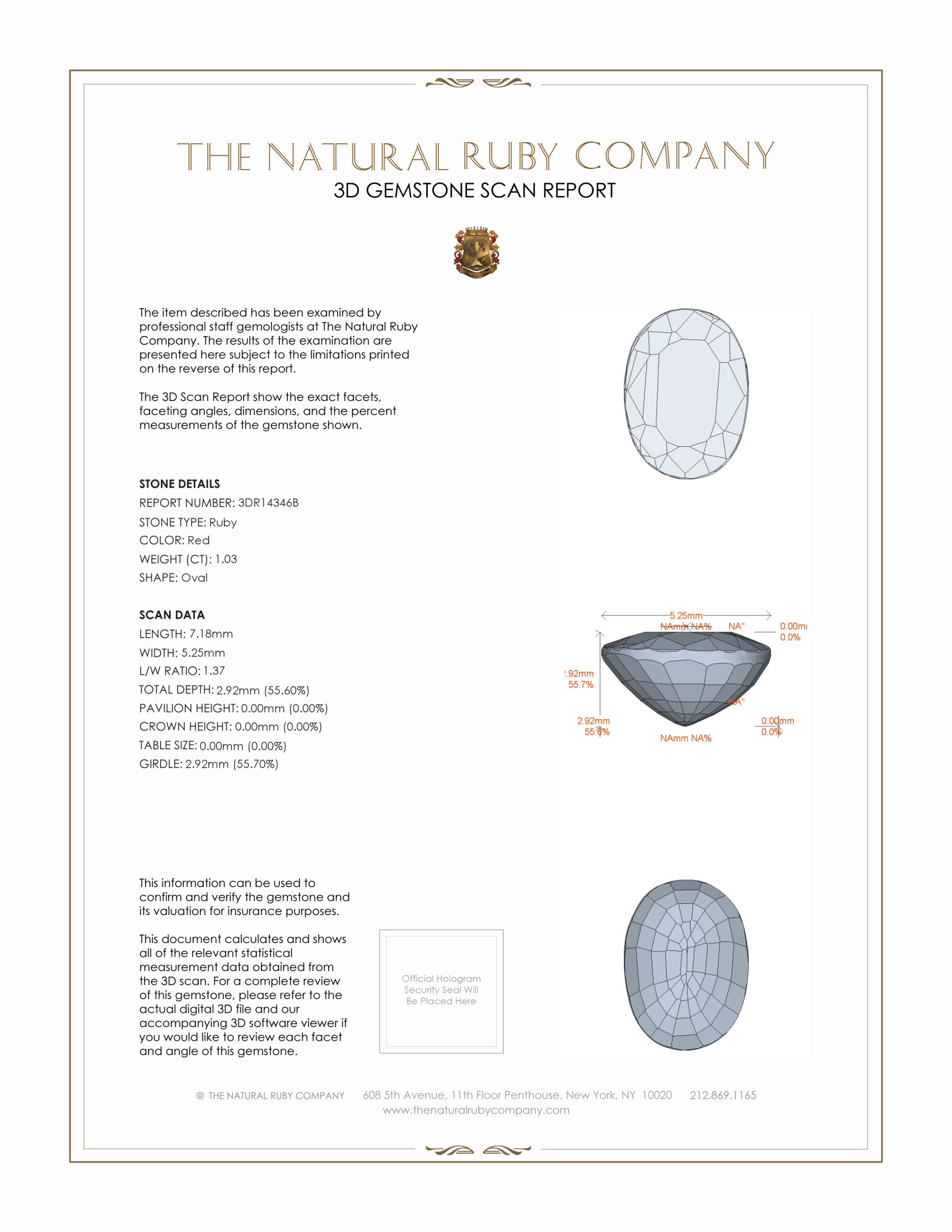 1.03 Ct. Ruby from Mozambique