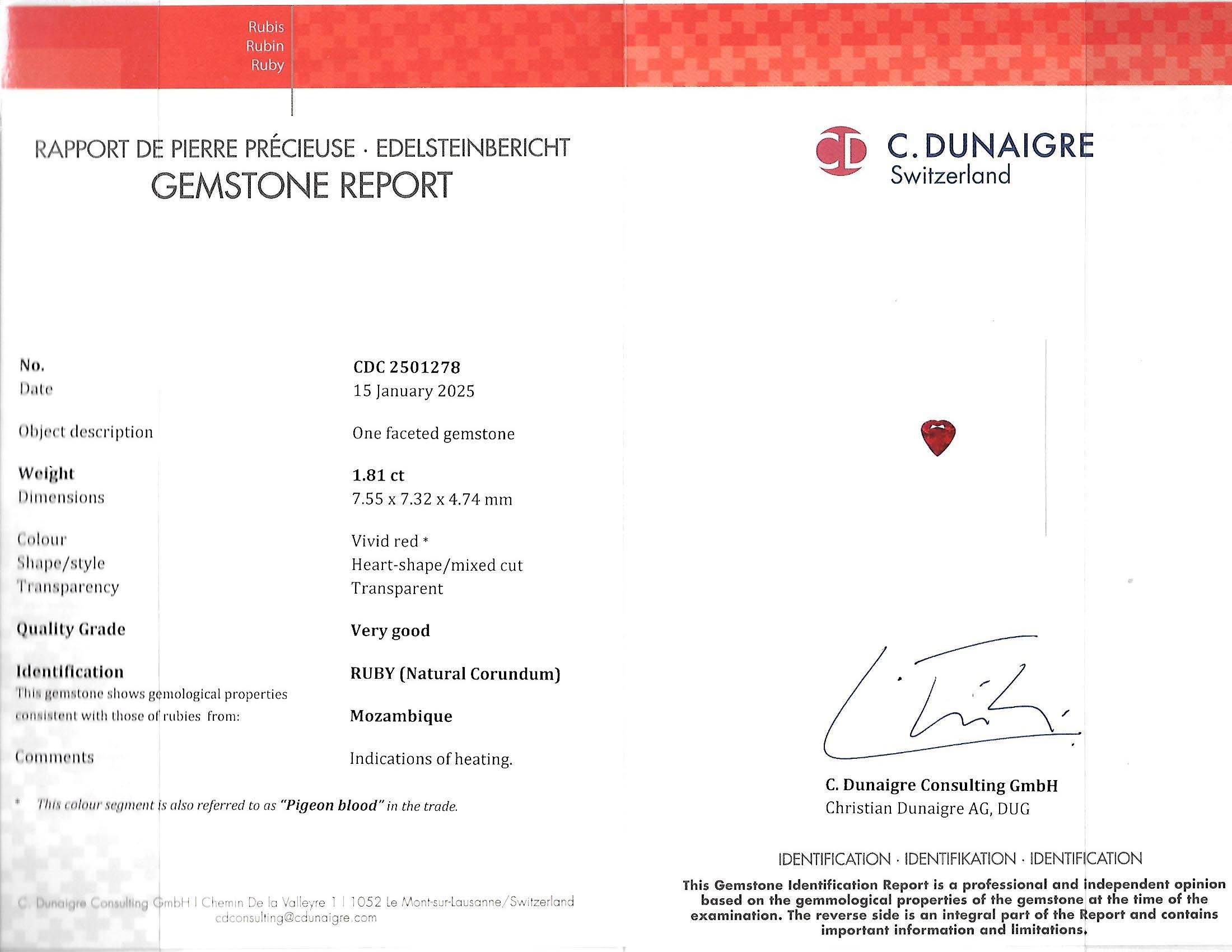 1.81 Ct. Ruby from Mozambique