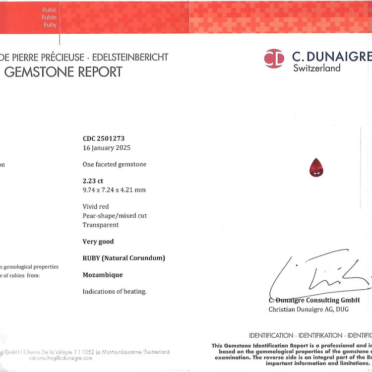 2.23 Ct. Ruby from Mozambique