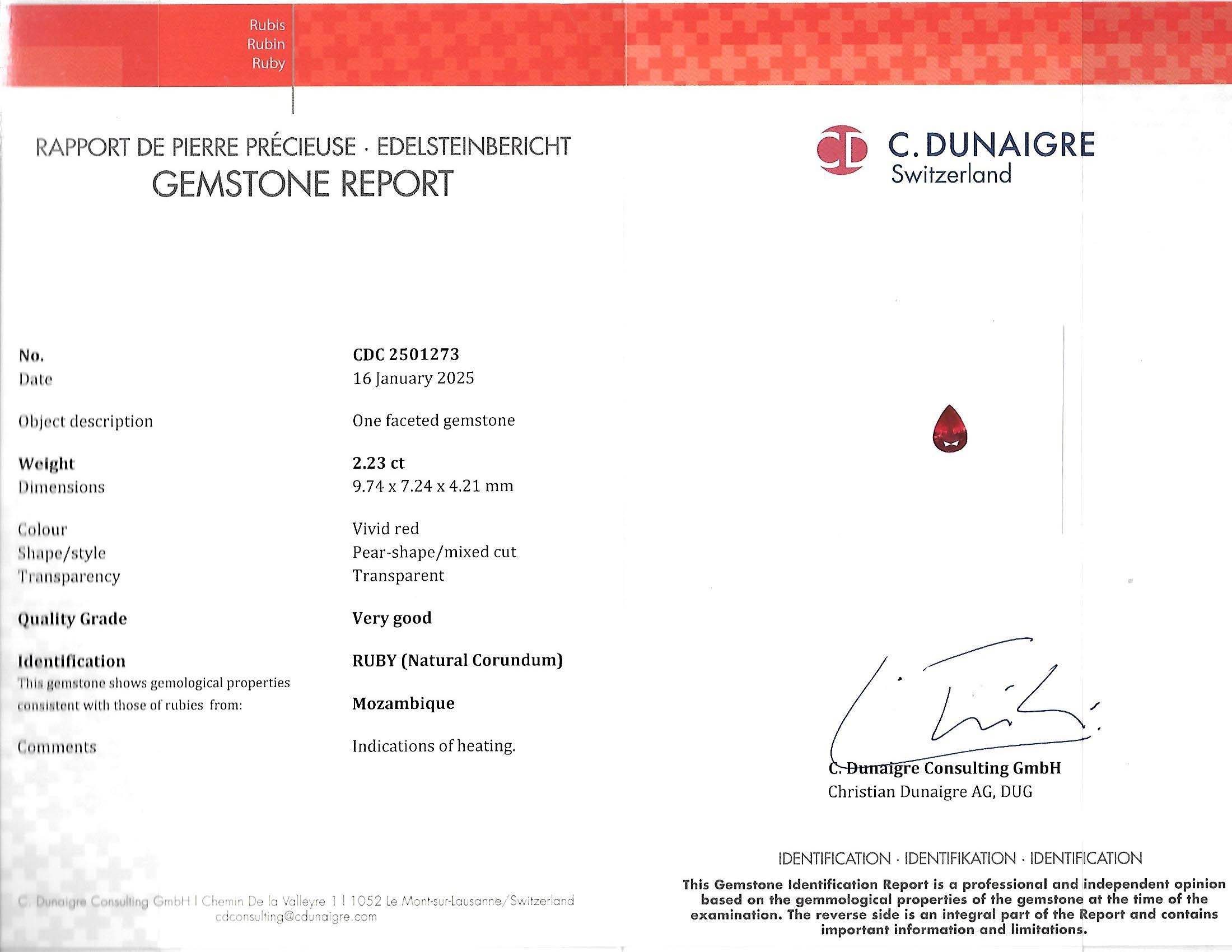 2.23 Ct. Ruby from Mozambique