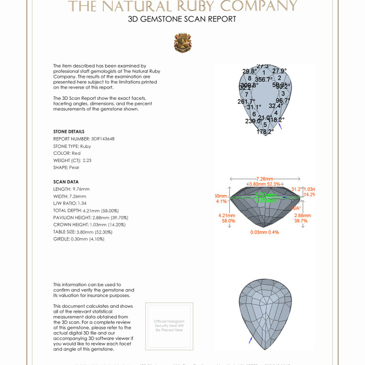 2.23 Ct. Ruby from Mozambique