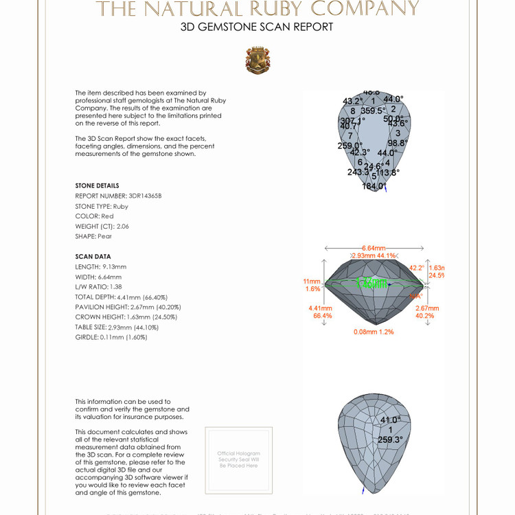 2.06 Ct. Ruby from Mozambique