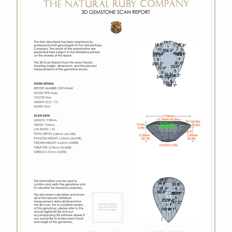 1.73 Ct. Ruby from Mozambique