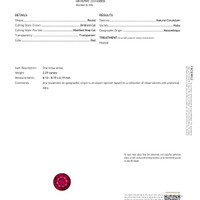 2.29 Ct. Ruby from Mozambique Scan Report