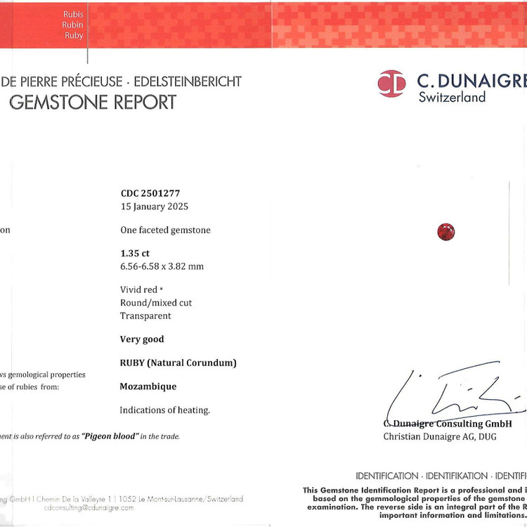 1.35 Ct. Ruby from Mozambique