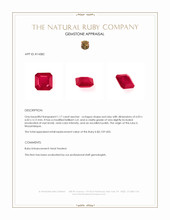 1.17 Ct. Ruby from Mozambique Appraisal