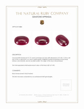 21.57 Ct. Cabochon Ruby from Mozambique Appraisal