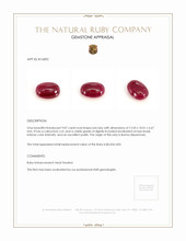9.07 Ct. Cabochon Ruby from Burma (Myanmar) Appraisal