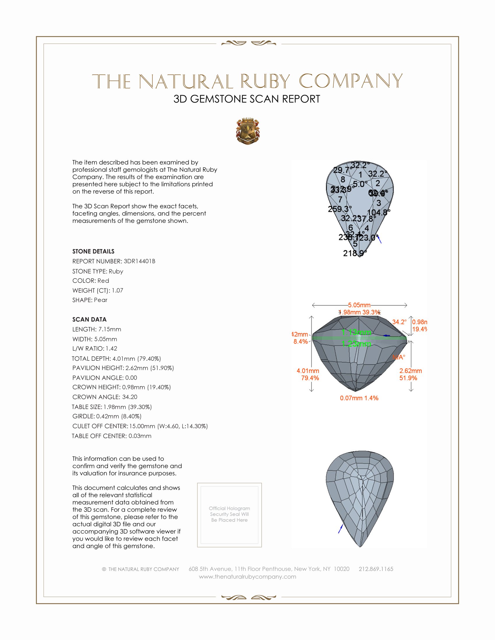 1.07 Ct. Ruby from Mozambique