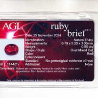 0.95 Ct. Ruby from Mozambique Scan Report