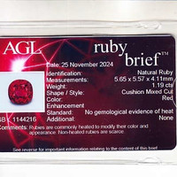 1.19 Ct. Ruby from Mozambique Scan Report